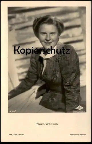 ALTE POSTKARTE PAULA WESSELY FILM-SCHAUSPIELERIN FRISUR HAAR actress acteur Wien Film Foto Ansichtskarte AK postcard cpa