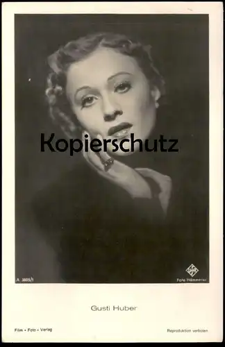 ALTE POSTKARTE GUSTI HUBER MIT RING FILM-SCHAUSPIELERIN FILM FOTO VERLAG UFA actress acteur postcard cpa Ansichtskarte