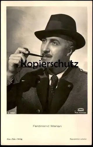 ALTE POSTKARTE FERDINAND MARIAN FILM-SCHAUSPIELER PFEIFE HUT FILM FOTO VERLAG BAVARIA actor acteur pipe AK postcard cpa
