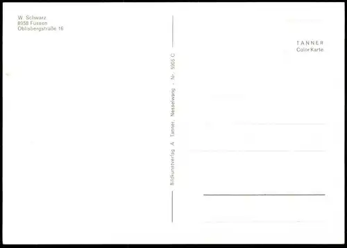 ÄLTERE POSTKARTE FÜSSEN MODELLEISENBAHN W. SCHWARZ ZUG BAHN MODELLBAHN ANLAGE train Ansichtskarte postcard AK cpa