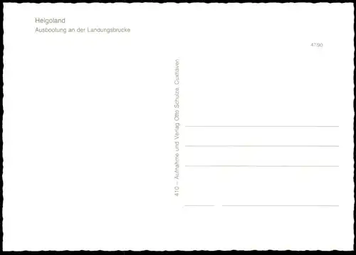 ÄLTERE POSTKARTE HELGOLAND AUSBOOTUNG AN DER LANDUNGSBRÜCKE BOOT Boote Schiff ship postcard Ansichtskarte AK cpa