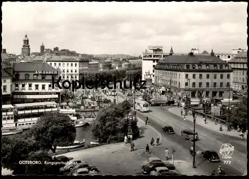 ALTE POSTKARTE GÖTEBORG KUNGSPORTPLATSEN VW KÄFER BUS Volkswagen Auto Autos car cars Sverige sweden cpa postcard AK