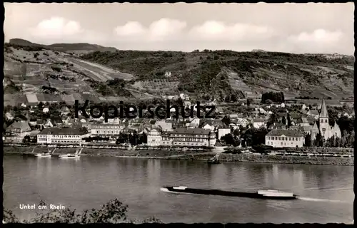 ÄLTERE POSTKARTE UNKEL AM RHEIN FRACHTSCHIFF PANORAMA AK Ansichtskarte cpa postcard
