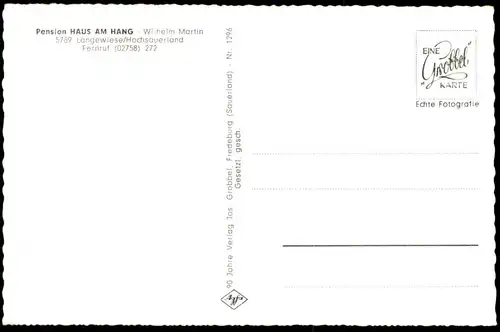 ÄLTERE POSTKARTE LANGEWIESE HOCHSAUERLAND PENSION HAUS AM HANG WILHELM MARTIN Winterberg Sauerland AK Ansichtskarte cpa
