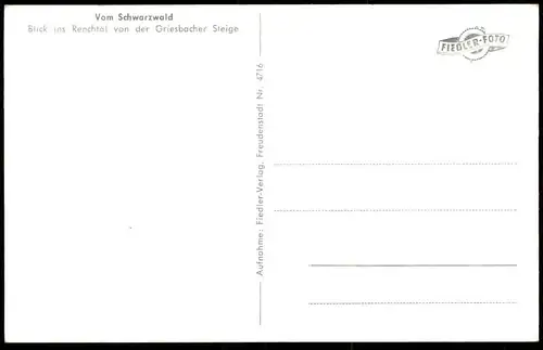 ÄLTERE POSTKARTE RENCHTAL GRIESBACHER STEIGE PANORAMA BAD PETERSTAL GRIESBACH Ansichtskarte postcard cpa AK