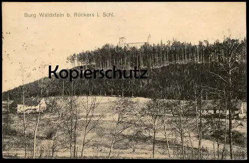 ALTE POSTKARTE BURG WALDSTEIN BEI RÜCKERS SCHLESIEN ZAMEK LESNA Borek Szczytna Walddorf postcard cpa Ansichtskarte AK