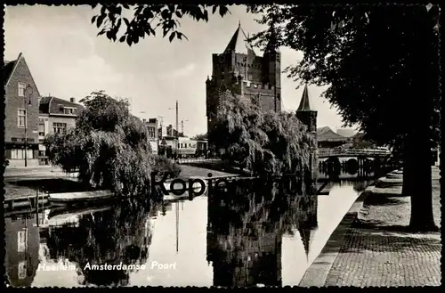ALTE POSTKARTE HAARLEM AMSTERDAMSE POORT ZUG TRAIN BAHN Pays-Bas Nederland Amsterdamer Tor Stadttor postcard cpa AK