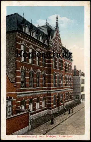 ALTE POSTKARTE ROTTERDAM INDUSTRIESCHOOL VOOR MEISJES School Schule für Mädchen Mädchenschule postcard Ansichtskarte