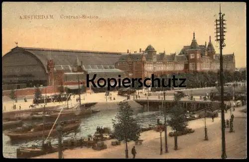 ALTE POSTKARTE AMSTERDAM CENTRAAL STATION Bahnhof gare Nederland netherlands Pays-Bas postcard cpa Ansichtskarte AK