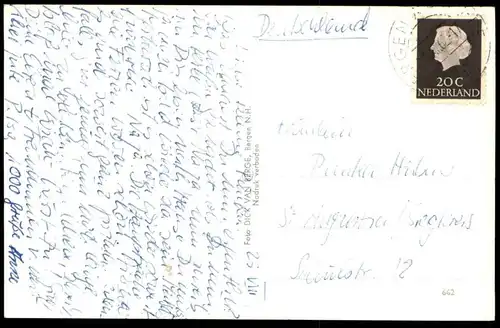 ÄLTERE POSTKARTE GROETEN UIT BERGEN AAN ZEE 1962 STRANDGEZICHT Nederland netherlands Pays-Bas postcard cpa Ansichtskarte