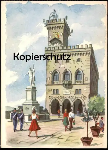 ÄLTERE POSTKARTE SAN MARINO IL PALAZZO DEL GOVERNO AUGUST 1957 Ansichtskarte AK postcard cpa