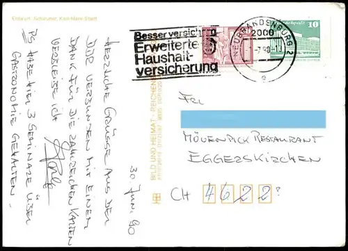 ÄLTERE POSTKARTE NEUBRANDENBURG STADTPLAN ENTWURF SCHEUNER KARL-MARX-STADT Landkarte map Ansichtskarte AK cpa postcard