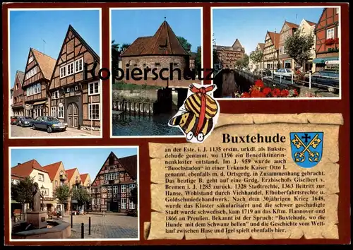 ÄLTERE POSTKARTE BUXTEHUDE CHRONIK Chronikkarte chronique chronicle storycard Aufkleber Tigerente Ansichtskarte postcard