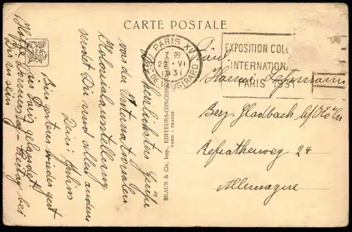 ALTE POSTKARTE PARIS 1931 TEMPLE D'ANGKOR VAT WAT TEMPEL CAMBODGE cambodia Kambodscha Ansichtskarte AK postcard cpa