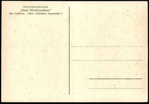 ÄLTERE POSTKARTE HESSISCH-OLDENDORF HAUS NIEDERSACHSEN ABTEILUNG LICHTSINN KURHEIM Niedersachsen Ansichtskarte postcard