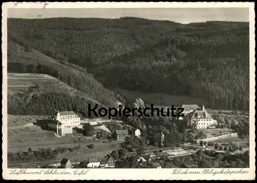 ALTE POSTKARTE LUFTKURORT SCHLEIDEN EIFEL BLICK VOM OHLIGSKÖPPCHEN Totalansicht Panorama cpa postcard Ansichtskarte