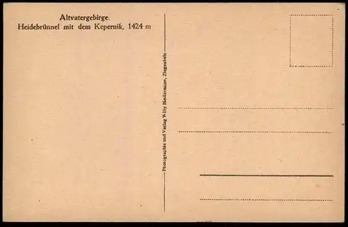 ALTE POSTKARTE HEIDEBRÜNNEL IM ALTVATERGEBIRGE MIT DEM KEPERNIK WINTER Heidebrünnl Altvater Vresová studánka Wiesenberg