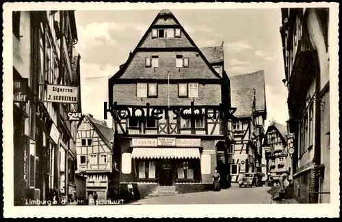 ALTE POSTKARTE LIMBURG AN DER LAHN FISCHMARKT ZIGARREN J. SCHNEIDER TAPETEN JOSEF SEIBEL POLSTERER AK cpa postcard