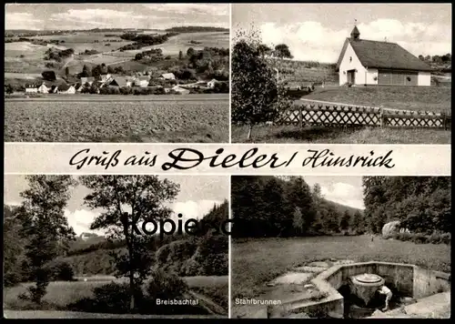 ÄLTERE POSTKARTE GRUSS AUS DIELER HUNSRÜCK GASTHAUS BUSCH BREISBACHTAL STAHLBRUNNEN NEY HUNSRÜCK-MITTELRHEIN AK cpa