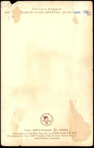 DREI ALTE KARTEN SONJA SUTTER CHRISTA FÜGNER LOTHAR BLUMHAGEN FILM-SCHAUSPIELER STARFOTO DEFA VEB PROGRESS BERLIN DDR