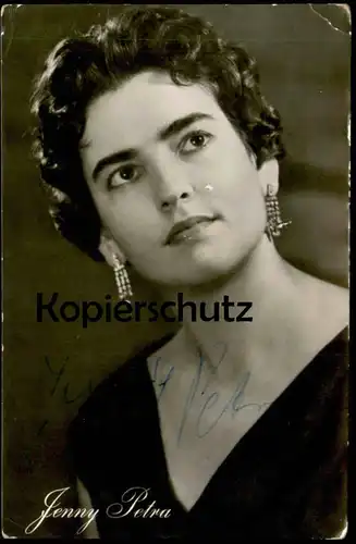 ALTE KARTE JENNY PETRA SCHLAGERSÄNGERIN AUTOGRAMM AUTOGRAPH SÄNGERIN SINGER VEB PROGRESS BERLIN DDR SCHMUCK postcard