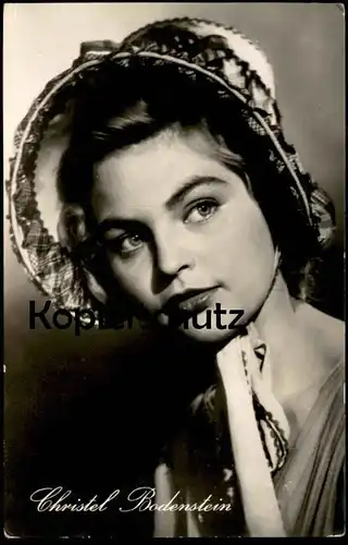 ALTE KARTE CHRISTEL BODENSTEIN FILM-SCHAUSPIELERIN STARFOTO VEB PROGRESS BERLIN HUT DDR actress postcard hat cpa AK