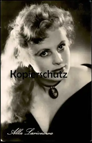 ALTE KARTE ALLA LARIONOWA FILM-SCHAUSPIELERIN AMULETT RUSSLAND RUSSIA RUSSIAN ACTRESS DDR STARFOTO FOTO PHOTO Larionova
