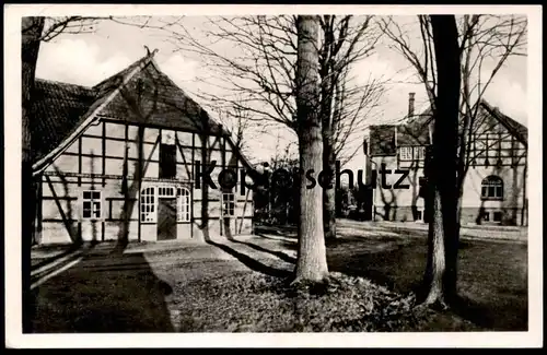 ALTE POSTKARTE JÄGEREI HUSTEDT HEIM-VOLKSHOCHSCHULE BEI CELLE Fachwerkhaus Jagdhaus Ansichtskarte AK cpa postcard