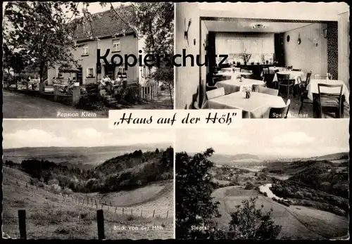 ÄLTERE POSTKARTE DÜNEBUSCH BITZEN HAUS AUF DER HÖH SIEGTAL PENSION KLEIN SPEISEZIMMER HAMM (SIEG) Ansichtskarte postcard