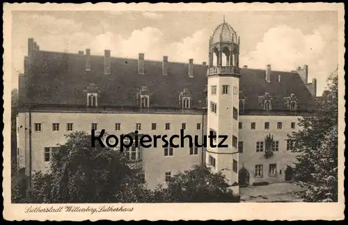 ALTE POSTKARTE LUTHERSTADT WITTENBERG LUTHERHAUS RECHTECKSTEMPEL BÜLZIG STEMPEL LANDPOSTSTEMPEL Luther house AK postcard