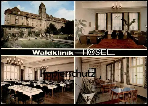 ÄLTERE POSTKARTE RATINGEN WALDKLINIK HÖSEL BEZIRK DÜSSELDORF CHEFARZT DR. MED. B. SACHSSE KLINIK SENIORENHEIM AK cpa
