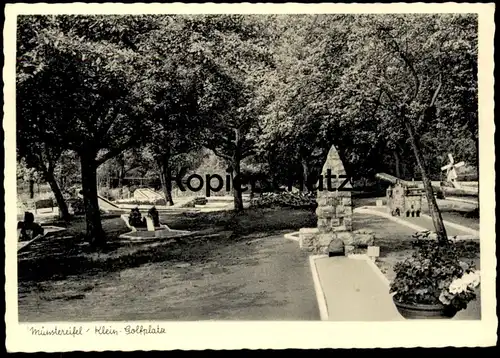 ALTE POSTKARTE BAD MÜNSTEREIFEL KLEIN-GOLFPLATZ MINIATUR WINDMÜHLE mini golf miniature windmill molen AK cpa postcard