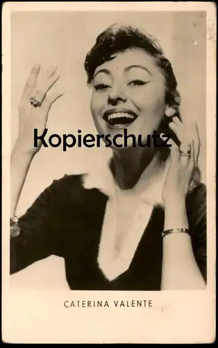 ALTE POSTKARTE CATERINA VALTENTE SÄNGERIN FILM-SCHAUSPIELERIN LÄCHELN VEB REICHENBACH DDR actress postcard hat cpa AK