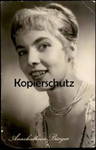 ALTE KARTE ANNEKARTHRIN BÜRGER FILM-SCHAUSPIELERIN STARFOTO VEB PROGRESS BERLIN DUTT DDR actress postcard hat cpa AK