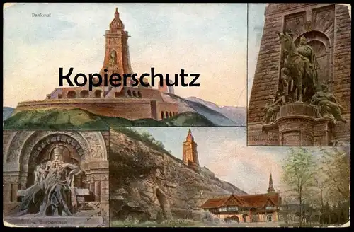 ALTE POSTKARTE KAISER WILHELM DENKMAL KYFFHÄUSER WIRTSCHAFT REITERSTANDBILD BARBAROSSA Monument Ansichtskarte postcard