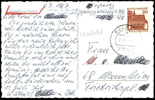 ÄLTERE POSTKARTE SCHOPFHEIM BADEN MARKT GASTHAUS KRONE marché market Schwarzwald Ansichtskarte AK cpa postcard