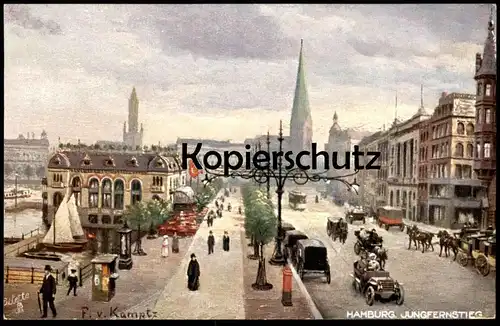 ALTE POSTKARTE JUNGFERNSTIEG OILETTE RAPHAEL TUCK SERIE HAMBURG No. 609 B DEUTSCHE STÄDTE KAMPTZ Ansichtskarte postcard