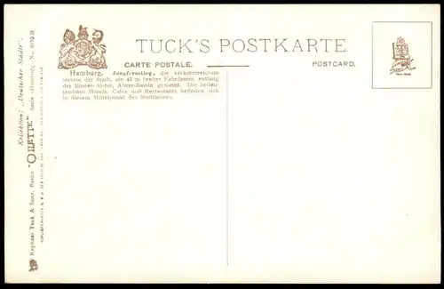 ALTE POSTKARTE JUNGFERNSTIEG OILETTE RAPHAEL TUCK SERIE HAMBURG No. 609 B DEUTSCHE STÄDTE KAMPTZ Ansichtskarte postcard