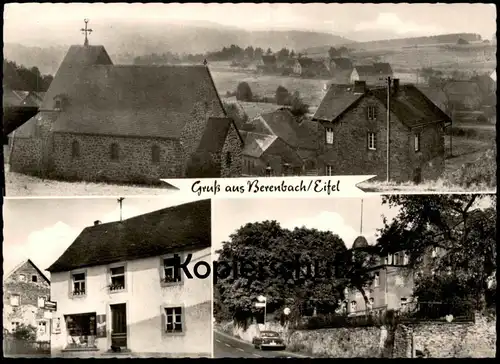 ALTE POSTKARTE GRUSS AUS BERENBACH EIFEL JOHANN MINDERMANN GEMISCHTWAREN POST KAISERSESCH KELBERG Ansichtskarte postcard