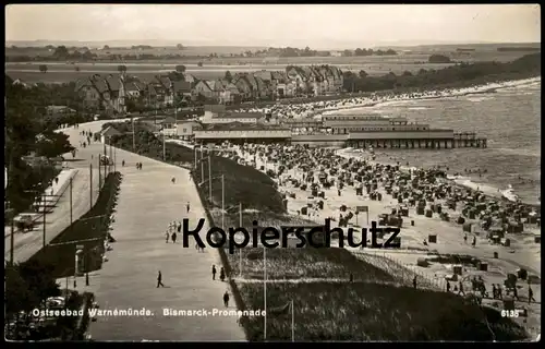 ALTE POSTKARTE OSTSEEBAD WARNEMÜNDE BISMARCK-PROMENADE Bismarckpromenade Rostock Ansichtskarte AK cpa postcard