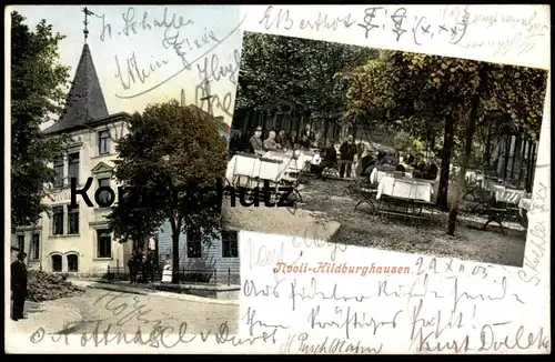 ALTE POSTKARTE TIVOLI HILDBURGHAUSEN THÜRINGEN GASTSTÄTTE GARTENWIRTSCHAFT GARTEN Ansichtskarte AK cpa postcard