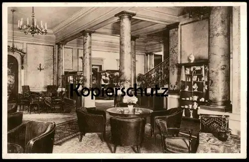 ALTE POSTKARTE DRESDEN HOTEL EUROPAHOF NEUE HALLE INNENANSICHT INTERIEUR INNENRAUM PORZELLAN Ansichtskarte postcard cpa