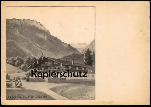 ALTE POSTKARTE LABENBACH MIT RAUSCHBERG LABENBACHHOF RUHPOLDING E. SCHILLING MÜNCHEN 1919 Ansichtskarte AK cpa postcard