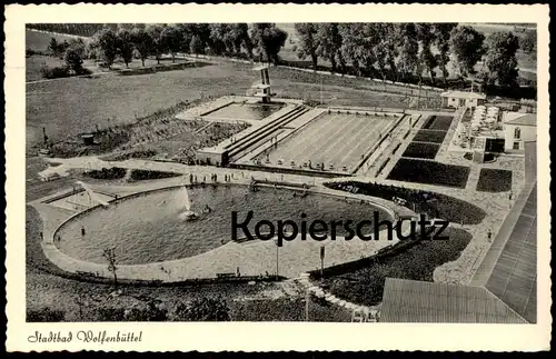ÄLTERE POSTKARTE WOLFENBÜTTEL STADTBAD FREIBAD SCHWIMMBAD GASTSTÄTTE R. ERDELEN bath Ansichtskarte AK cpa postcard