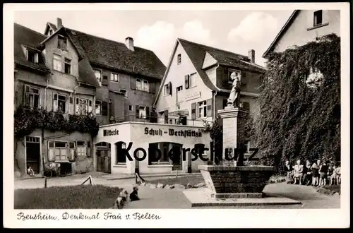 ALTE POSTKARTE BENSHEIM DENKMAL FRAU VON BELSEN FRAA VUN BENSEM MITTERLE SCHUH WERKSTÄTTEN Ansichtskarte AK cpa postcard