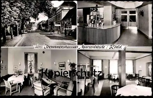 ALTE POSTKARTE MARIENHEIDE IM OBERBERGISCHEN HOTEL TROMMERSHAUSEN THEKE MIT TELEFON telephone Ansichtskarte cpa postcard