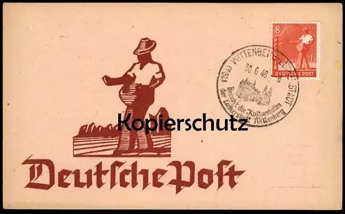 ALTE POSTKARTE DEUTSCHE POST 1948 NACH MAXIMUM BIELEFELD SONDERSTEMPEL BRIEFMARKE 8 PFENNIG MARKE WIEDERAUFBAU