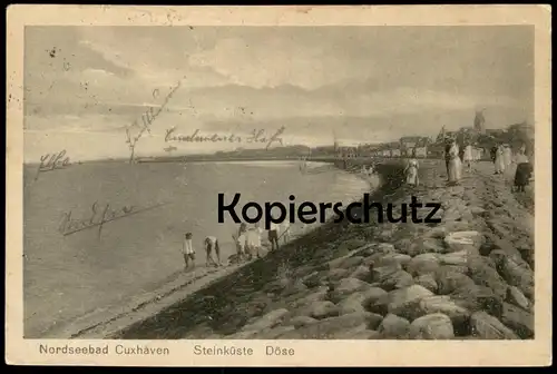 ALTE POSTKARTE NORDSEEBAD CUXHAVEN STEINKÜSTE DÖSE Küste Promenade Strand Ansichtskarte AK postcard cpa
