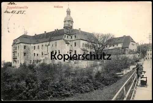 ALTE POSTKARTE DIPPOLDISWALDE SCHLOSS KINDER KIND IM HANDKARREN JUNGE children castle chateau Ansichtskarte postcard cpa