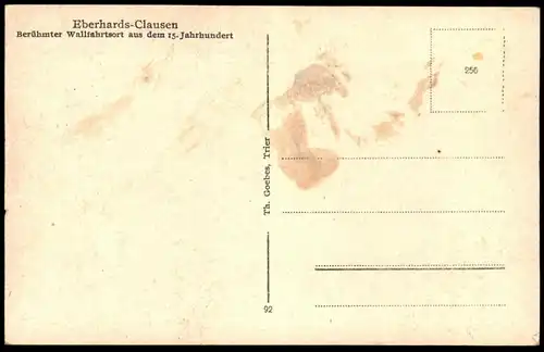 ALTE POSTKARTE EBERHARDS-CLAUSEN KLAUSEN WALLFAHRTSORT AUS DEM 15. JAHRHUNDERT EIFEL WITTLICH-LAND AK Ansichtskarte cpa